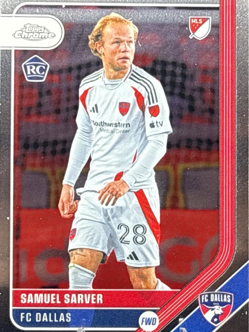 Topps Chrome FC Dallas Samuel Sarver Rookie Soccer Card